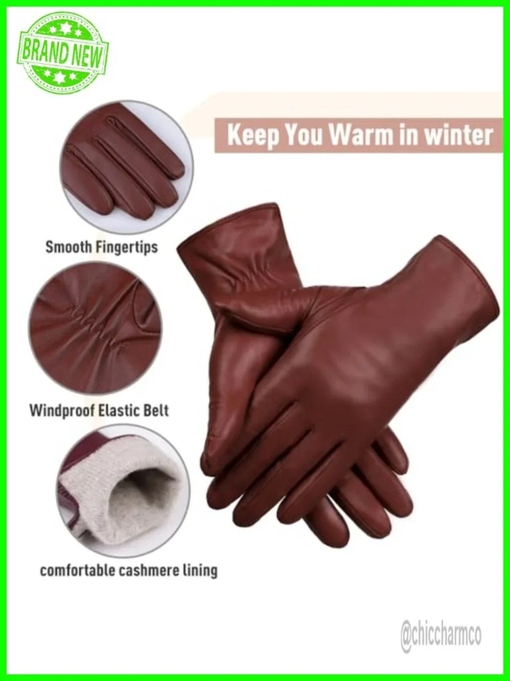Women's Lambskin Leather Gloves Touchscreen Cashmere Lined Winter Warm